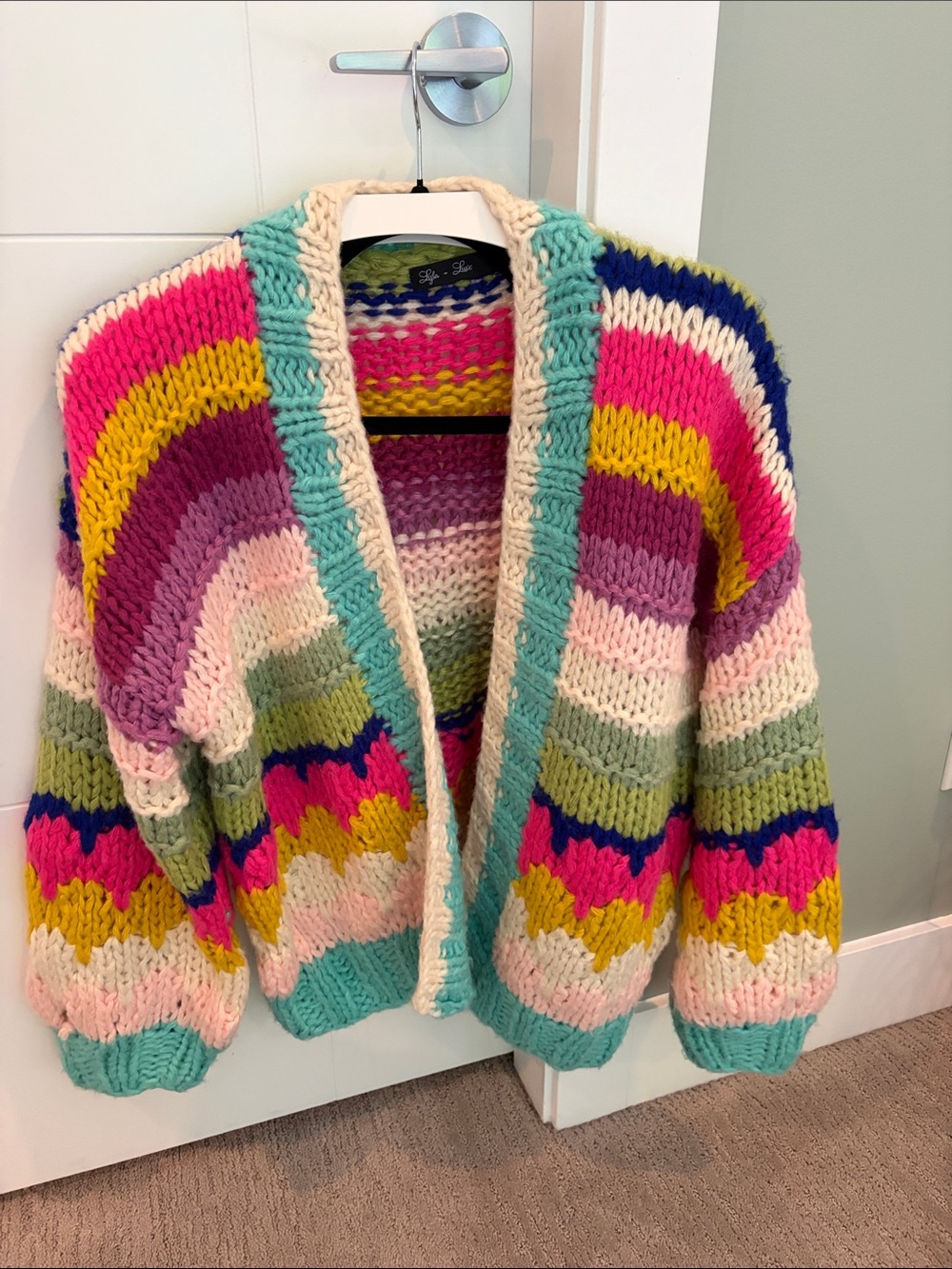 Lyla + Luxe Multicolor Chunky Knit Cardigan Sweater